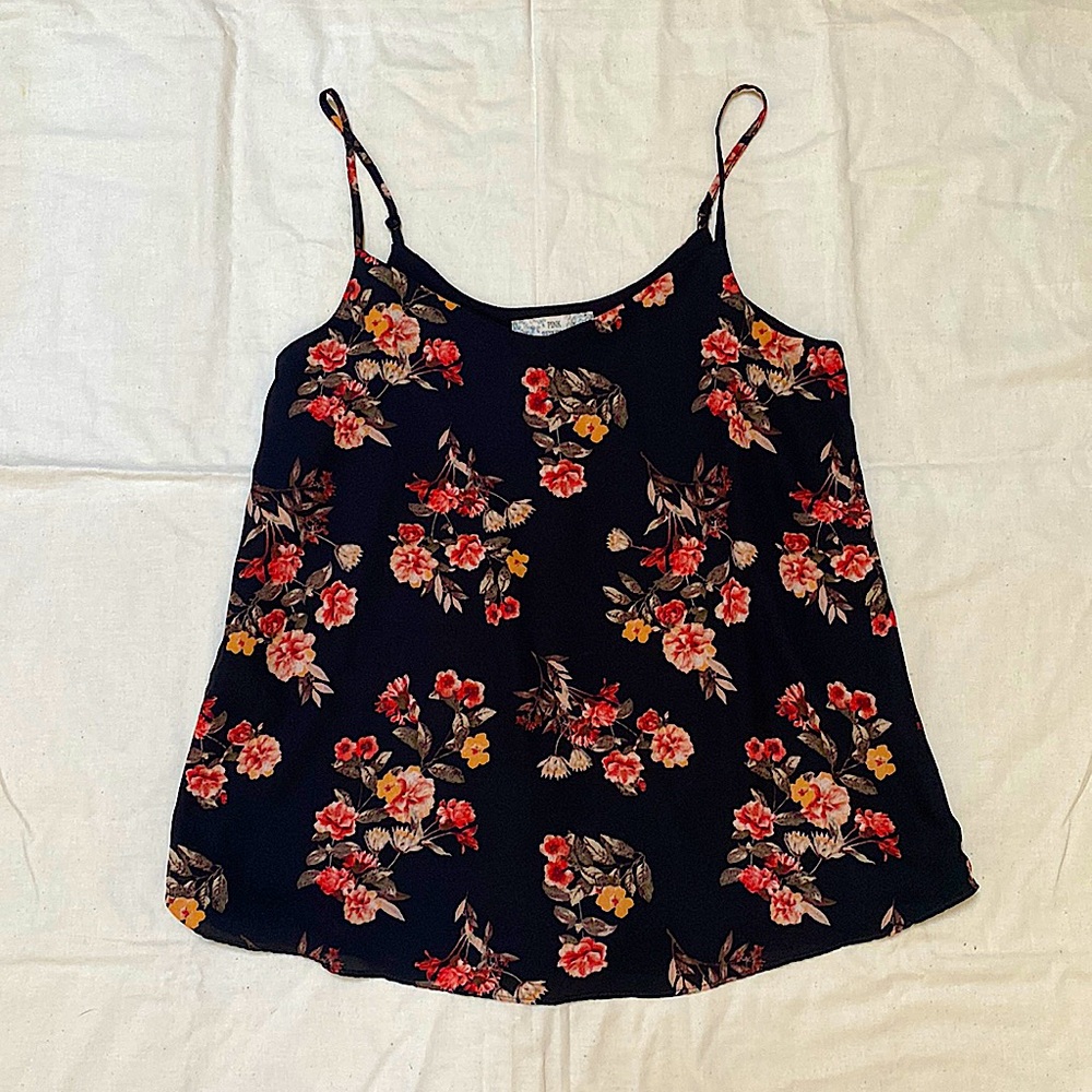 Pink Republic Black Floral Tank lined Like New💛Medium